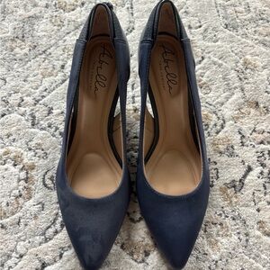 Abella Blue Heels Elegant Suede Design